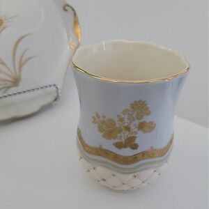 Gold Tumbler, Napoleon Blue, Gold‎ Cream Ceramic Thumbler Cup